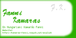 fanni kamaras business card